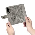 Miniatyrbild 3 av 6: Sony Xperia 1 III - Butterfly Läder Fodral - Grå