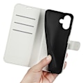 Miniatyrbild 4 av 6: iPhone 16 Plus Fodral Litchi Läder Vit