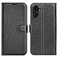 Miniatyrbild 1 av 6: Samsung Galaxy A14 4G/5G Fodral Litchi Läder Svart