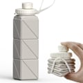 Miniatyrbild 1 av 5: Foldable Drinking Water Bottle 610ml, Portable Silicone Water Bottle, Collapsible Drinking Water Container, Lightweight, Reusable White
