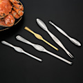 Miniatyrbillede 5 af 10: Krabbe gaffel i rustfrit stål 4 stk. Krabbe spiseværktøj Krabbeklo Krabbepind Husholdning Fisk og skaldyr Skrællede hårede krabbetilbehør A Small 15cm Silver