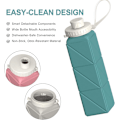 Miniatyrbild 5 av 5: Foldable Drinking Water Bottle 610ml, Portable Silicone Water Bottle, Collapsible Drinking Water Container, Lightweight, Reusable blue