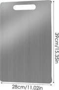 Titanium Cutting Board with Handle, Non-Porous Hygienic Surface, Dishwasher Safe for Meat, Vegetables, Fruit, Bread, Silver 40 x 28 cm