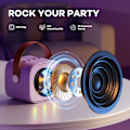 Miniatyrbillede 3 af 7: Mini Karaoke-maskine til børn, Bærbar Bluetooth-højttaler med trådløs mikrofon, Julegaver til piger 4-10 år (Violet)