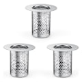 Miniatyrbillede 1 af 5: Hårfilter til bruser, 3 dele rustfrit stål brusehårfilter, 5,5 × 5 cm vaskefilter til balkon, køkken