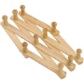 Natural Wood Wall Mounted Expandable Accordion Coat Rack Hook K