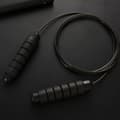 Weighted Jump Rope - Adjustable - Foam Handles - Fitness - Strength Training - Black