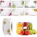500 Pcs Homemade Jam Labels Self-Adhesive Floral Stickers for Jars Bottles Gifts and DIY Crafts Rectangular