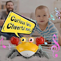 Miniatyrbillede 3 af 5: Musikalsk legetøjs-krabbe til børn, induktionspromenadkrabbe til småbørn med musik og LED-lys
