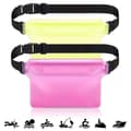 Waterproof Pouch with Waist Strap - 2 Pack Beach Accessories, Keep Phone and Valuables Safe for Boating, Swimming, Snorkeling