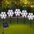 Christmas Snowflake Stake Lights Outdoor, 5 Pack Garden LED