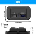 Miniatyrbilde 5 av 5: 2 stk 12V USB-uttak, Dobbel hurtiglading 3.0 12V uttak USB-lader og PD Type-C (USB-C), 12V 24V USB-lader vanntett strømuttaksadapter billader