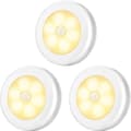 LED Motion Sensor Night Light 3-pack, Battery Operated Wireless Self-Adhesive Magnetic Lighting For Nursery, Hallway, Stairs, Wardrobe, Warm White