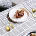 Miniatyrbillede 3 af 10: 24 stk. rustfrit stål sæt Elegant spejlpoleret service til bryllup Thanksgiving ju Black Gold