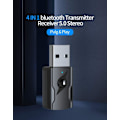 Pikkukuva 2 / 5: USB Bluetooth 5.0 -sovitin, USB Bluetooth -äänilähetin 5.0 -vastaanotin Bluetooth-sovitin 3,5 mm:n äänikaapelilla PC:lle/TV:lle/autolle/kaiuttimille/MP3:lle/kuulokkeille