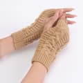 Beige Knitted Gloves Autumn and Winter