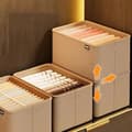 Miniatyrbild 6 av 6: Wardrobe Storage, 35x25x22cm Desktop Storage Basket, Foldable Storage Box for Clothes, Drawer Organizer, Storage Box