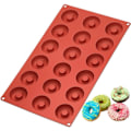 Miniatyrbillede 1 af 5: Silikone Mini Donutform, 18 Huller - Donutbageform, Muffinform, Kageform, Småkageform