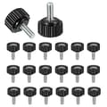 Threaded Knurled Screws, 20 Pcs X 10mm Bolts on Black Round Tightening Knobs