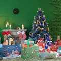 Miniatyrbillede 2 af 5: Juleposer, sæt med 6 gaveposer med håndtag, genanvendelige festlige indkøbsposer til julefester