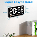 Miniatyrbild 8 av 8: Digital väggklocka, 9 tum LED-digitalklocka med 12/24 timmar, stora siffror, liten tyst väggklocka Green Light
