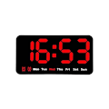 Miniatyrbild 1 av 8: Digital väggklocka, 9 tum LED-digitalklocka med 12/24 timmar, stora siffror, liten tyst väggklocka red light
