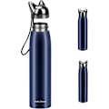 Miniatyrbillede 1 af 5: Sød kat vandflaske, rustfrit stål isolerede vandflasker termokande vakuum rejsekaffekrus, 320 ml/10,8 oz (blå) Blue