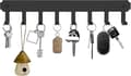 Key Holder for Wall, Key Hooks with 8 Hooks Wall Mounted, Black, Self-Adhesive, Organizer for Hallway, Door, Entryway, Bathroom, Kitchen, Living Room