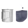 Outdoor Drinking Cup with Foldable Handle Titanium Mug with Lid for Camping Cooking 450ML