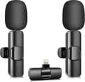 K9 Wireless Lavalier Microphone 2 Mini Microphones & Receiver, Wireless Lapel Microphone for Video Recording/Livestream/YouTube/Facebook/TikTok