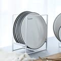 Space-Saving Plate Holders, Heavy-Duty Carbon Steel Dish Racks for Cabinets Maximizing Kitchen Space with Freestanding Design