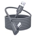 Pikkukuva 1 / 5: 5M latauskaapeli Oculus Quest 2 Link -kuulokkeille USB 3.0 Type C -tiedonsiirto Type-C–USB-A harmaa Grey