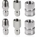 6-pack trycktvättslangadapter med 9,5 mm han- och honkopplingar i rostfritt stål för vardagliga högtryckstvättar, 5000 PSI