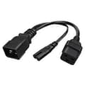 Miniatyrbillede 1 af 5: IEC320 C20 til C7+C19 Y-Type Splitter Strømkabel, IEC 320 C20 Han til C7+C19 Hun Strømadapterkabel