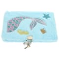Sky Blue Fluffy Plush Notebook for Daily Use with Lock