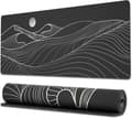 Large Gaming Mouse Pad with Stitched Edges, Minimalist Desk Mat with Mountain Motif, Extended Mouse Pad with Non-Slip Base