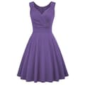 Retro Rockabilly Women's Dresses 2XL Purple