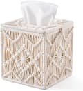 Decorative Square Napkin Holder with Pearl Loop Macrame Nap
