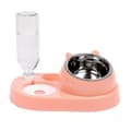 Miniatyrbillede 1 af 5: Automatisk kattefoderautomat og vandbeholder til kat og hund, drikkeskål til hunde, foderautomat til kæledyr, hundeprodukter (pink)