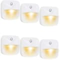 6-pack Sensor Night Light Intelligent LED Night Light Induction Night Light Warm LED Sensor Light