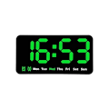 Miniatyrbild 1 av 8: Digital väggklocka, 9 tum LED-digitalklocka med 12/24 timmar, stora siffror, liten tyst väggklocka Green Light
