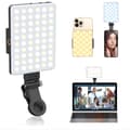 Portable Clip-On Selfie Light with 60 LEDs, 3 Light Modes, Adjustable Angle for Phone, Laptop, Video Calls, Live Streaming, Black 10 x 7.5 cm