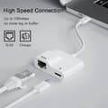 Pikkukuva 3 / 5: Usb C - Ethernet-sovitin, Usb Type C - Rj45 Gigabit Ethernet Lan -sovitin Pd 60w -laturilla, Air/pro:lle