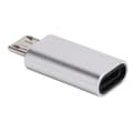 Pikkukuva 3 / 7: TypeC-sovitinmuunnin naaras Micro-urospuhelimeen datalinjan USB-lataus (hopea)