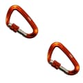 Two-piece orange carabiner, large snap hook with keyring, 12 KN