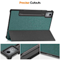 Miniatyrbillede 4 af 5: Etui til Lenovo Idea Tab Pro Anti-Drop Læderstativ Tablet Cover - Grå Multicolo Multicolor Blackish Green