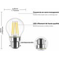 Miniatyrbild 5 av 5: 4W LED Bayonet G45 B22 Bulb, 2700K Warm White, 470Lm, Vintage Bulb, Non-Dimmable, 6-Pack [Energy Class E]