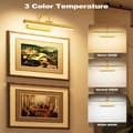 Miniatyrbild 3 av 4: Rechargeable Picture Light with Remote Control, Dimmable and 3 Color Temperatures, Battery Operated Wall Lamp with Timer & Memory - Black
