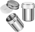 2 st pulversocker-shaker-duster, rostfritt stål pulversocker-shaker