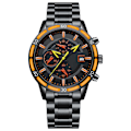Miniatyrbillede 1 af 4: Mænds Multi Time Chronograph Digital Analog Stainless Steel Sports Armbåndsur